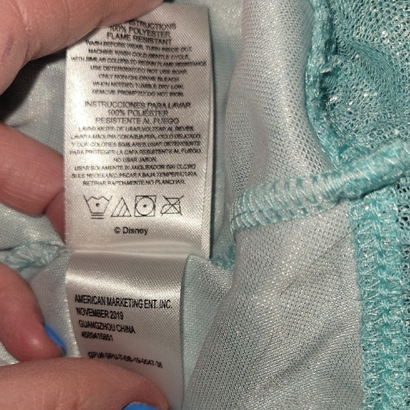 Disney Blue Princess Little Mermaid & Flounder Nightgown Girls Kids  5 - Picture 7 of 7